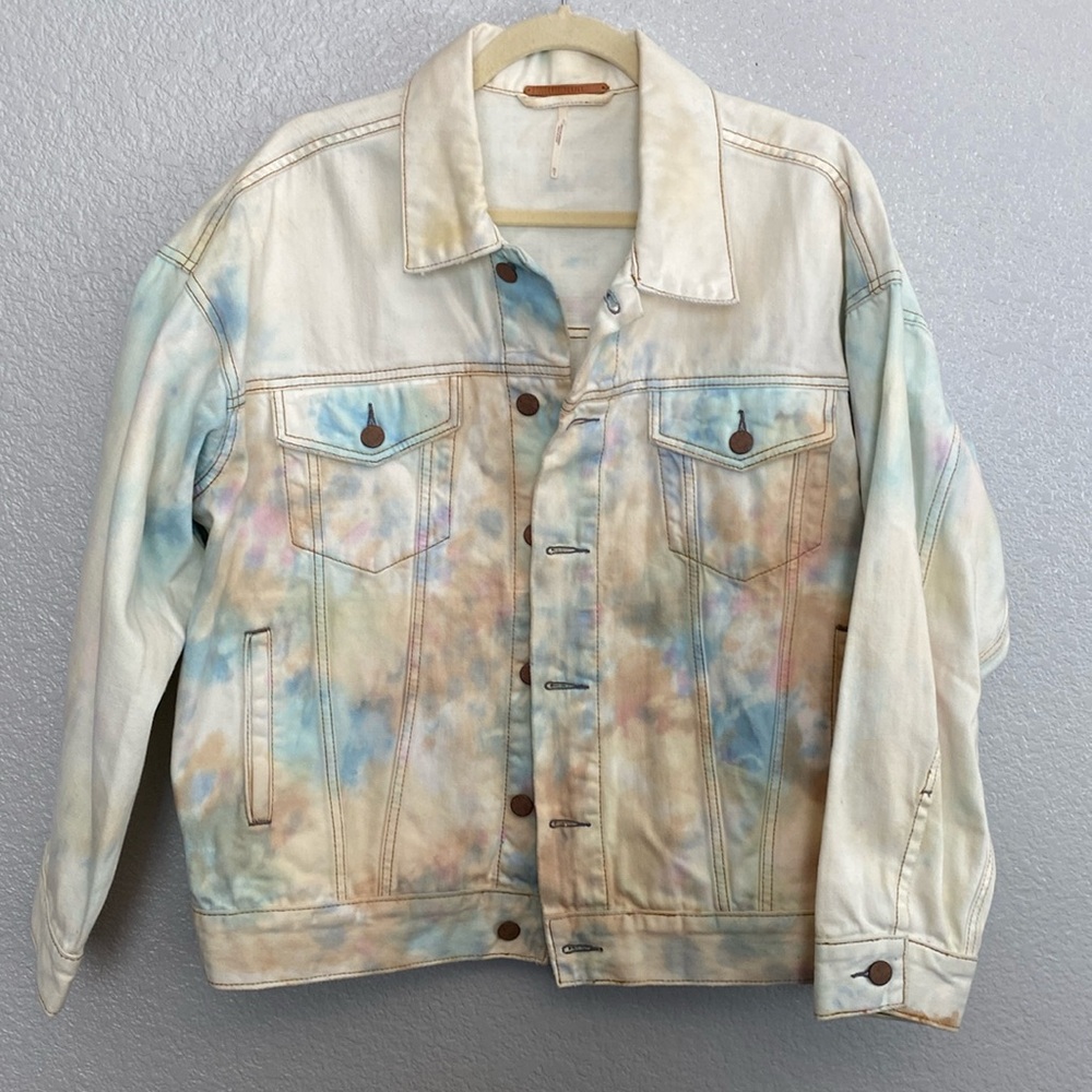 Free People Denim Trucker Jacket Liberty Wash Size XS/Small